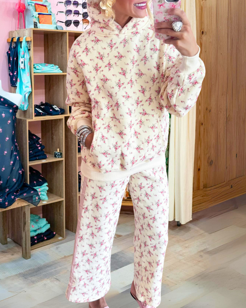 Charming Floral Hooded Set