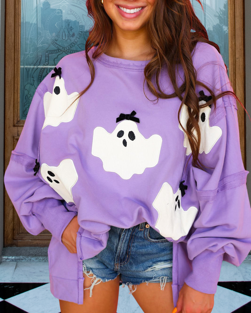 Ghost Embroidered Patch Sweatshirt