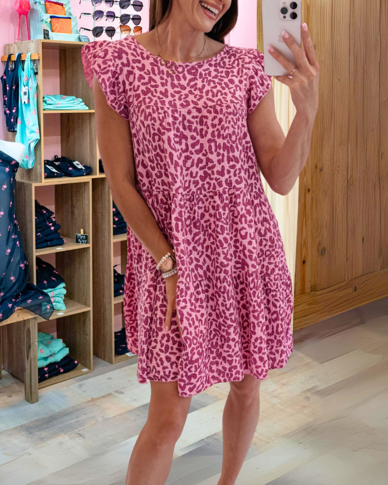 Simple Leopard Mini Dress