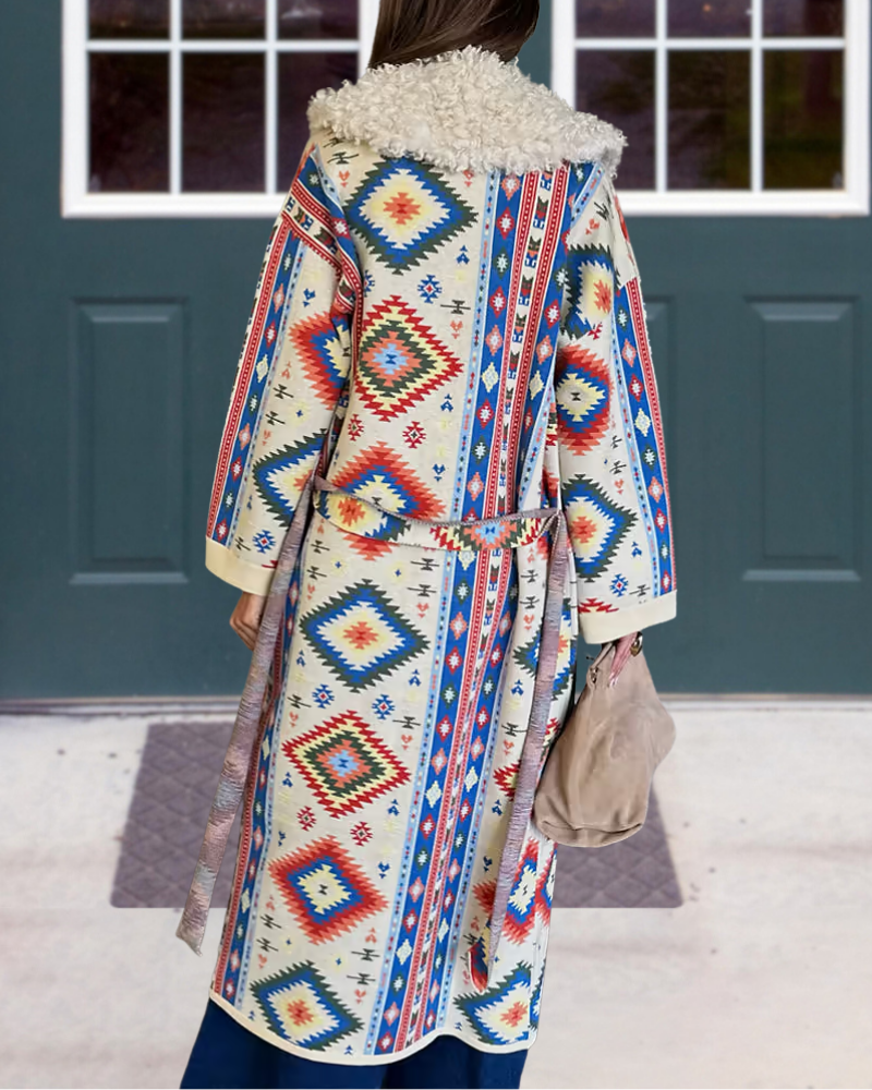 Unique Geometric Wool Coat