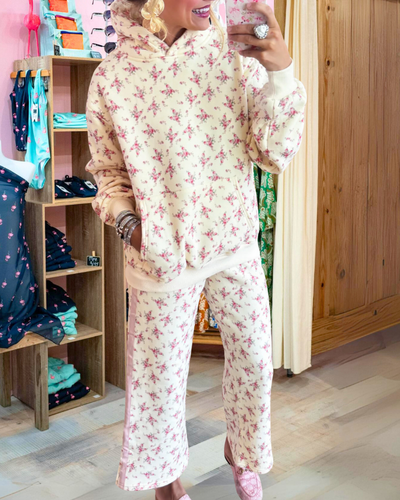 Charming Floral Hooded Set
