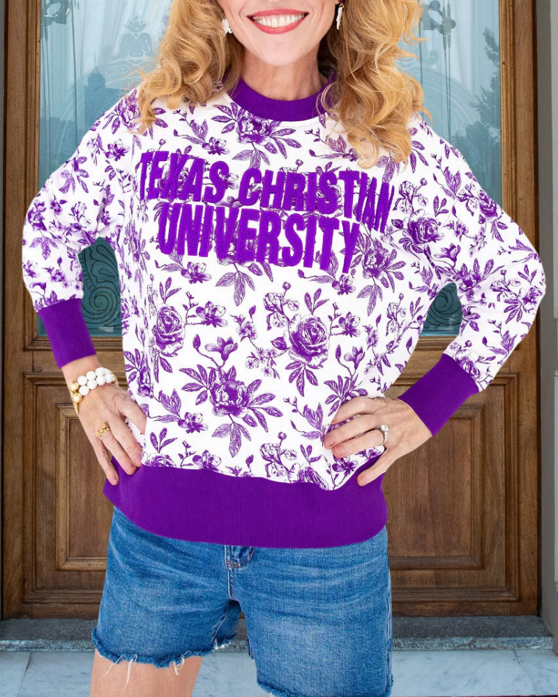 Texas Christian Floral Crewneck Sweatshirt