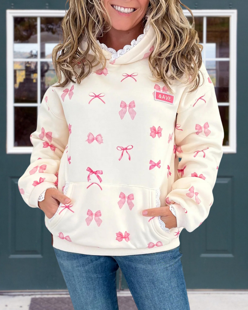 Cute Bow Hooded Sweatshirt