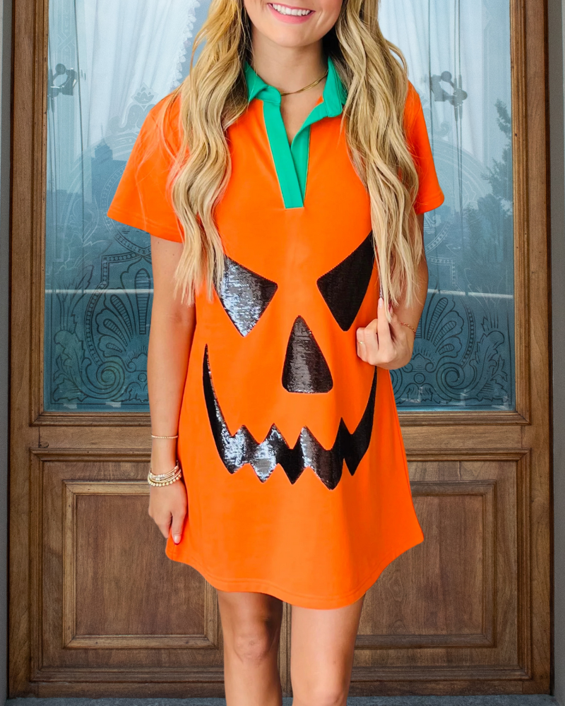 Halloween Pumpkin Face Dress
