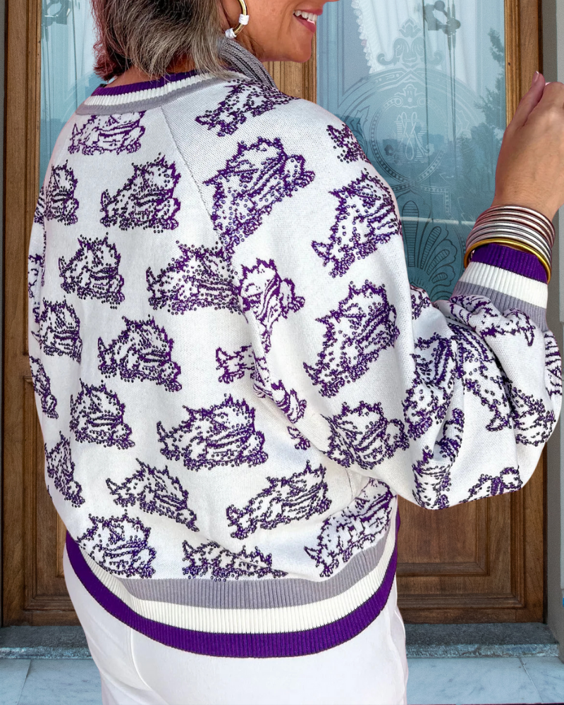 TCU Horned Frogs V-Neck Cardigan