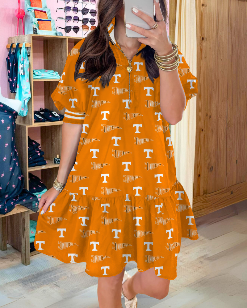 Vibrant Tennessee Half-Zip Dress