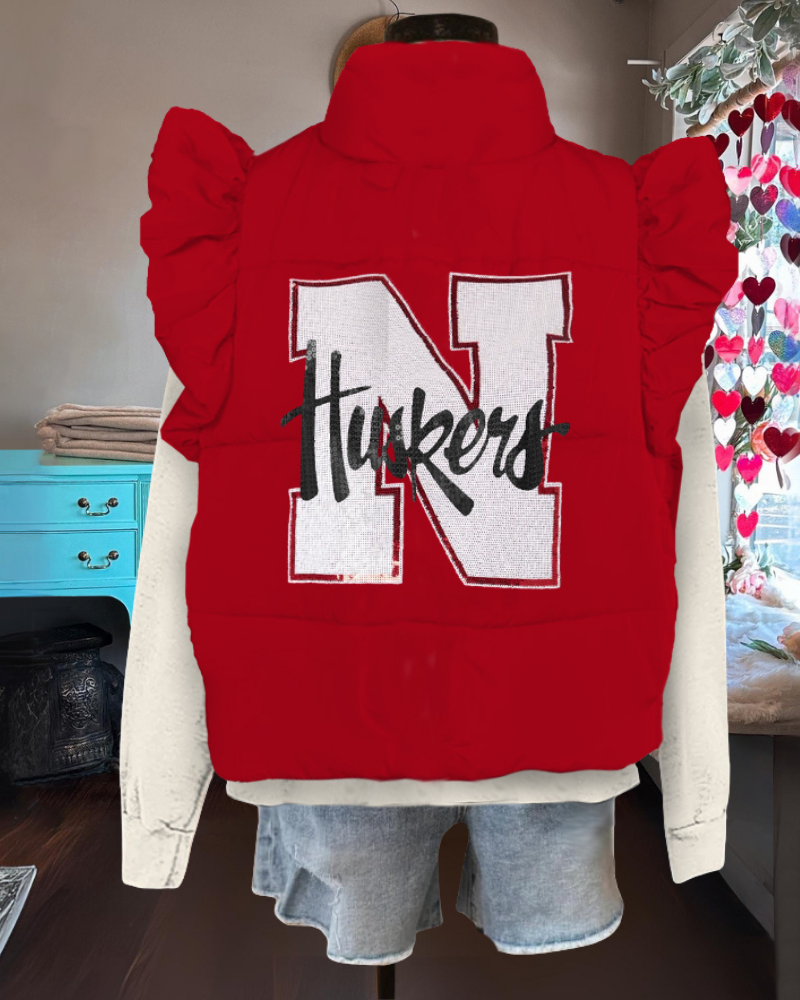 Nebraska Huskers Sequined Vest Jacket