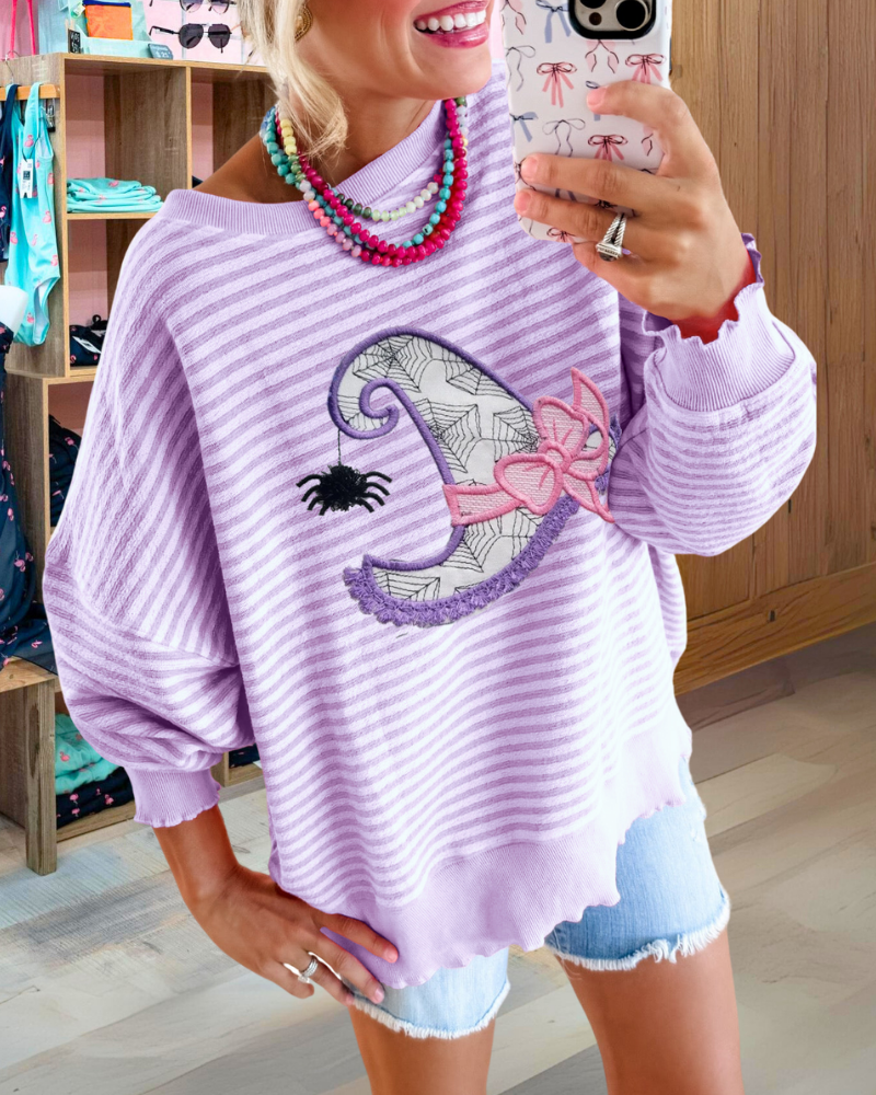 Spider Hat Embroidered Sweatshirt