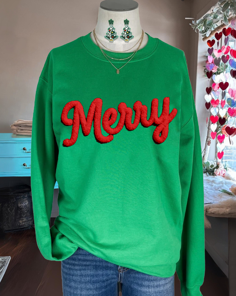 Festive Merry Graphic Sweatshirt