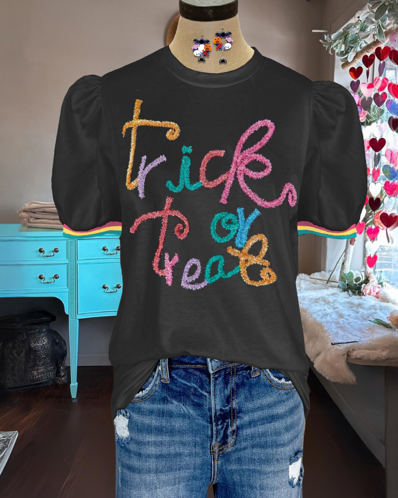 Trick Or Treat Embroidered T-shirt