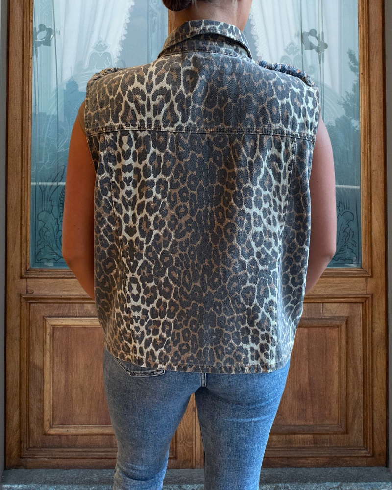 Faux Two-Piece Denim Vest