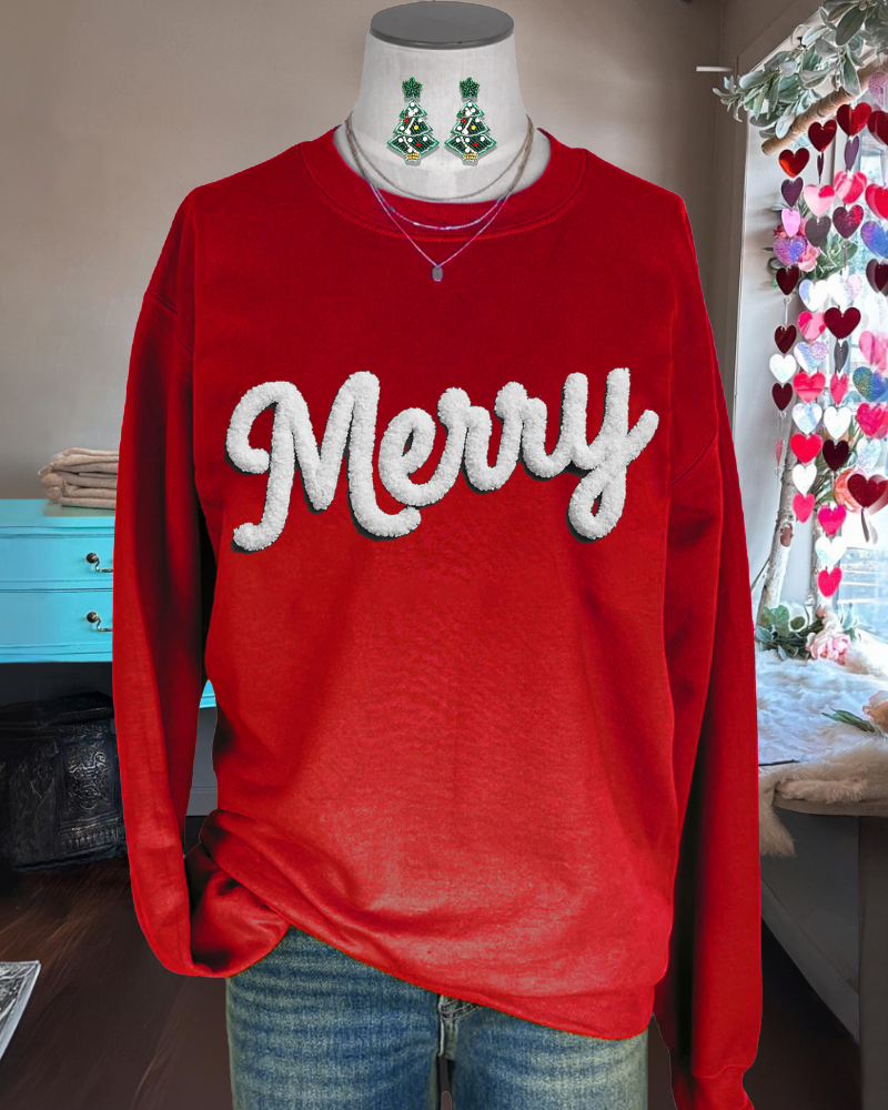 Festive Merry Graphic Sweatshirt