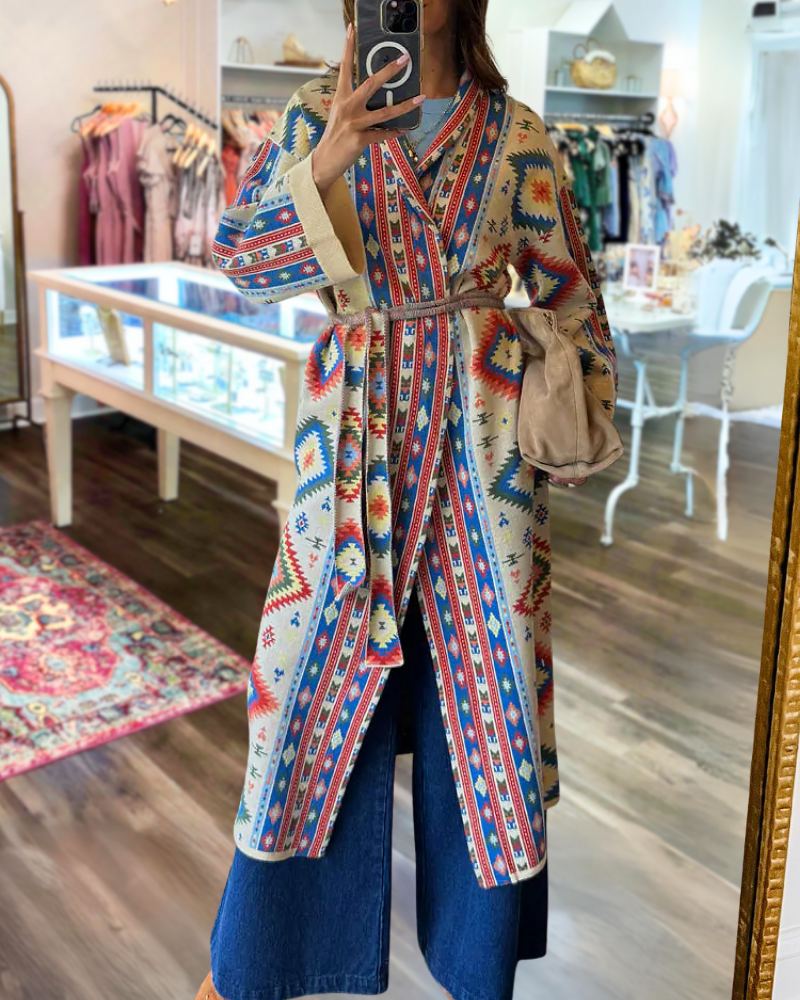 Unique Geometric Wool Coat