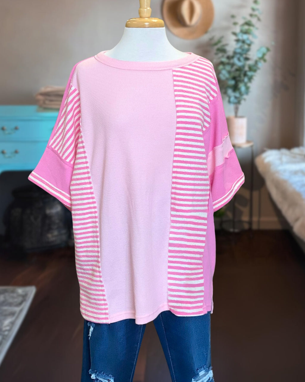 Relaxed Stripe Panel Top