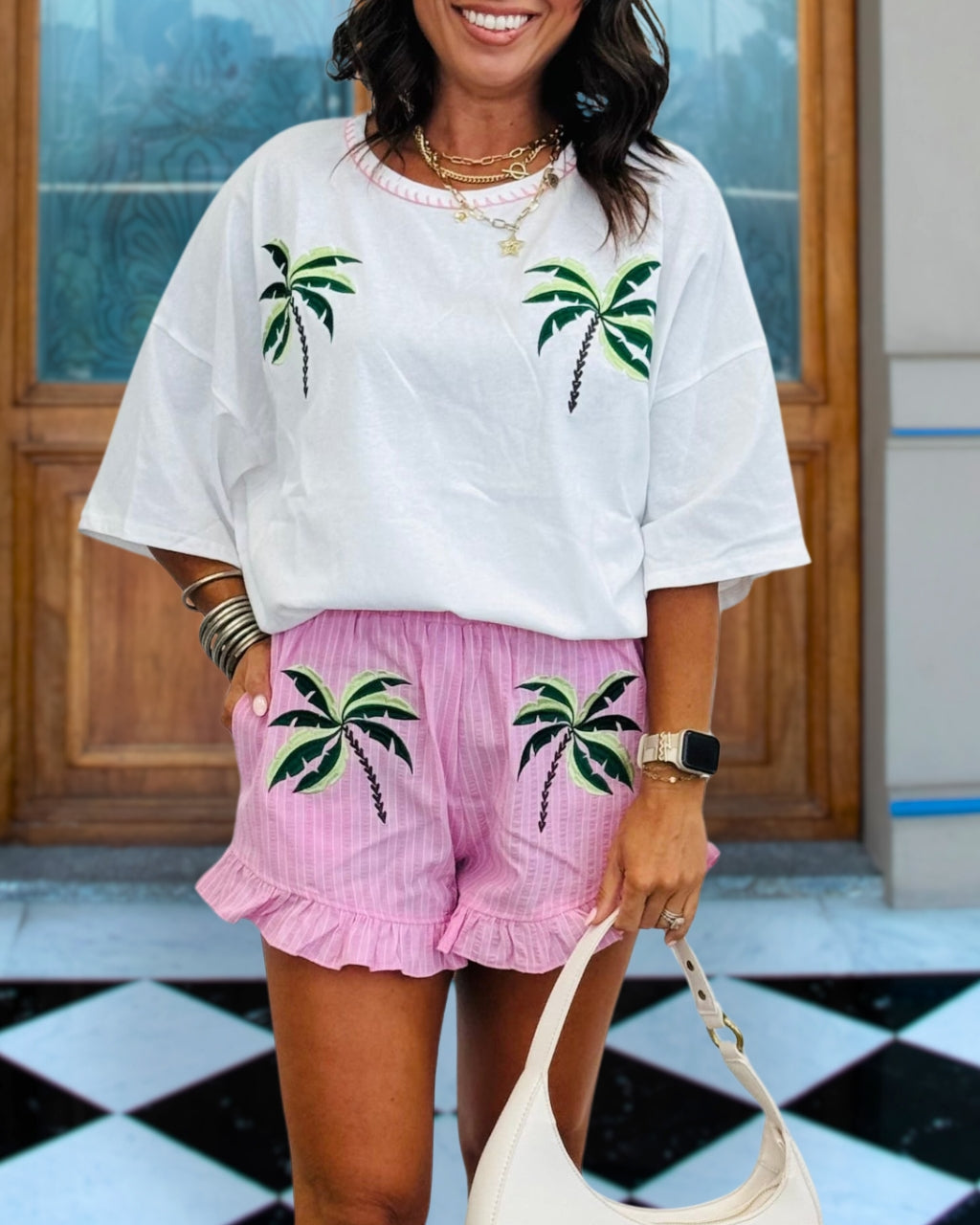 Casual Palm Stitch Shorts