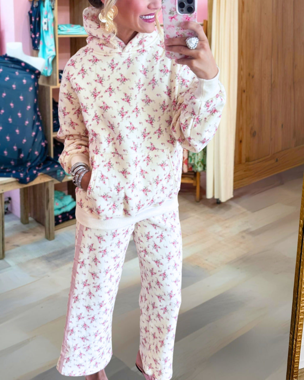 Floral Hoodie Pant Set