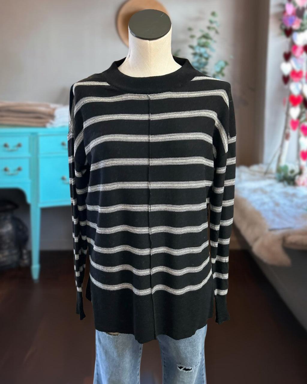 Classic Striped Crewneck Sweatshirt