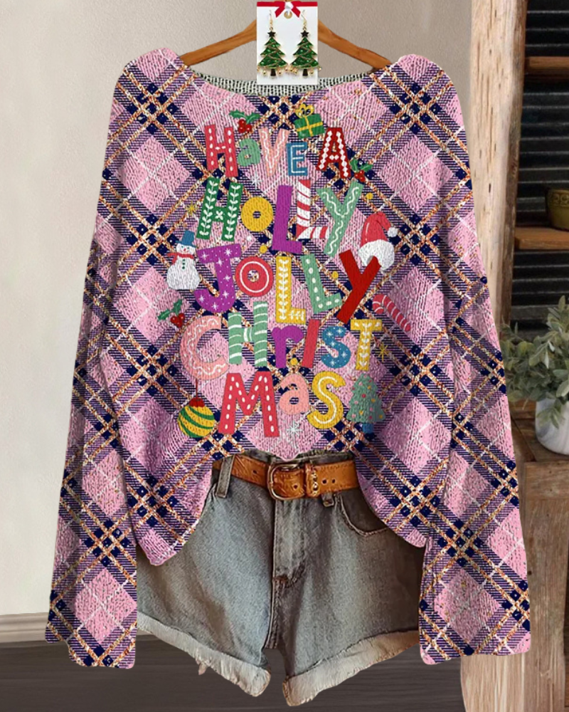 Christmas Jolly Plaid Pullover