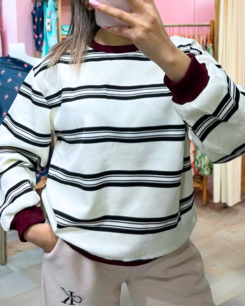 Classic Stripe Lazy Pullover