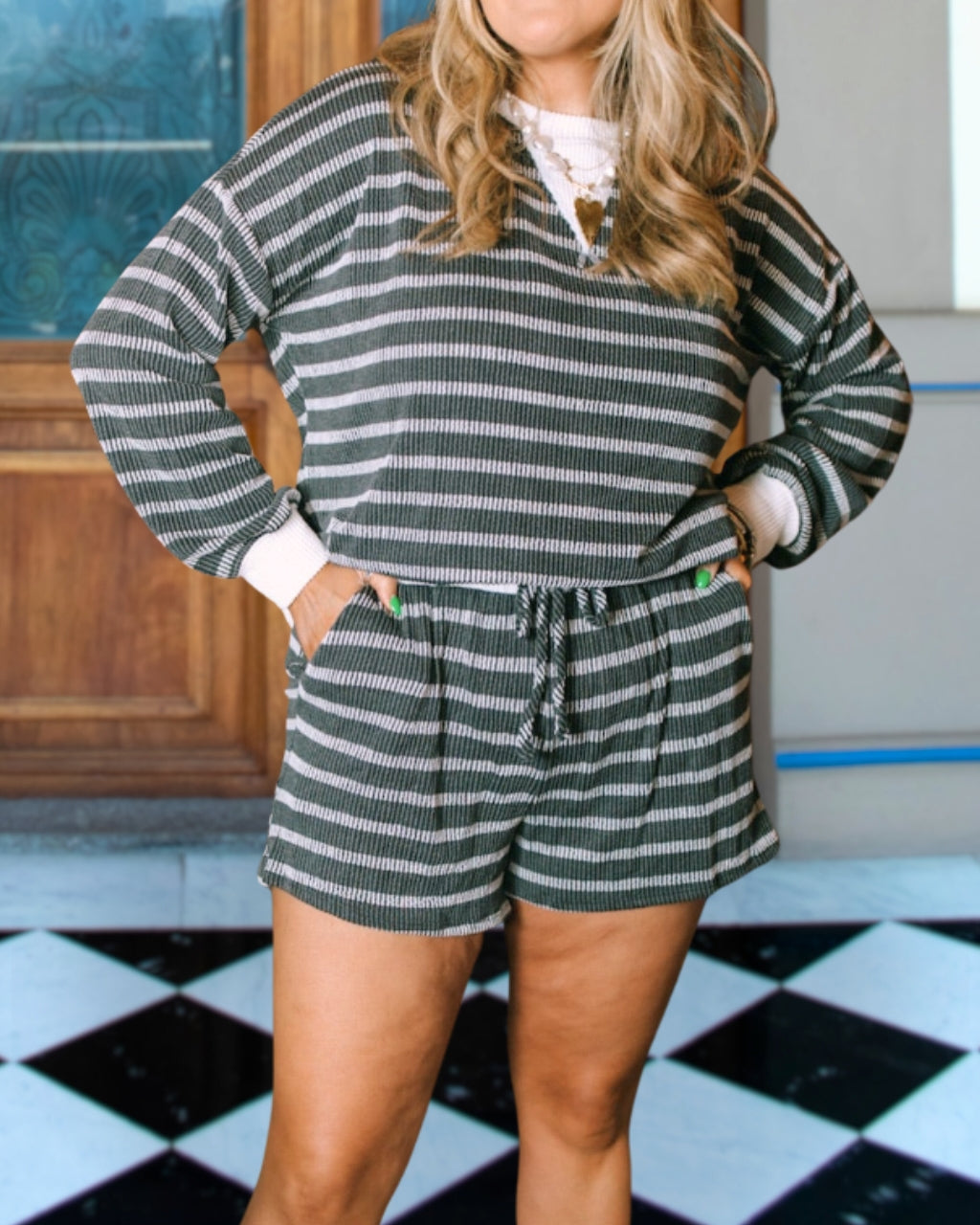 Playful Casual Striped Set