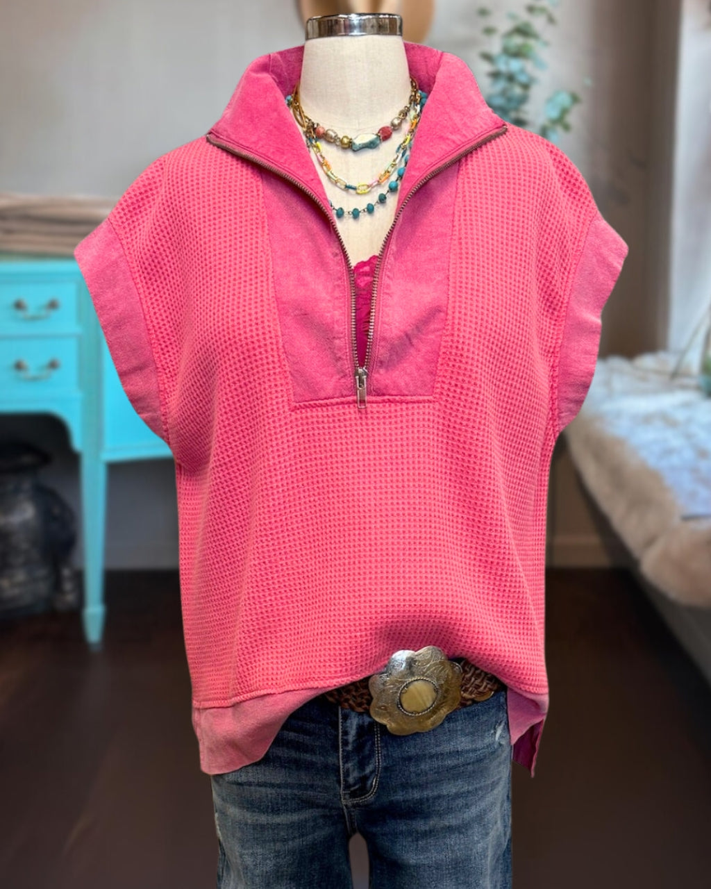Fun Waffle Quarter Zip Sweatshirt