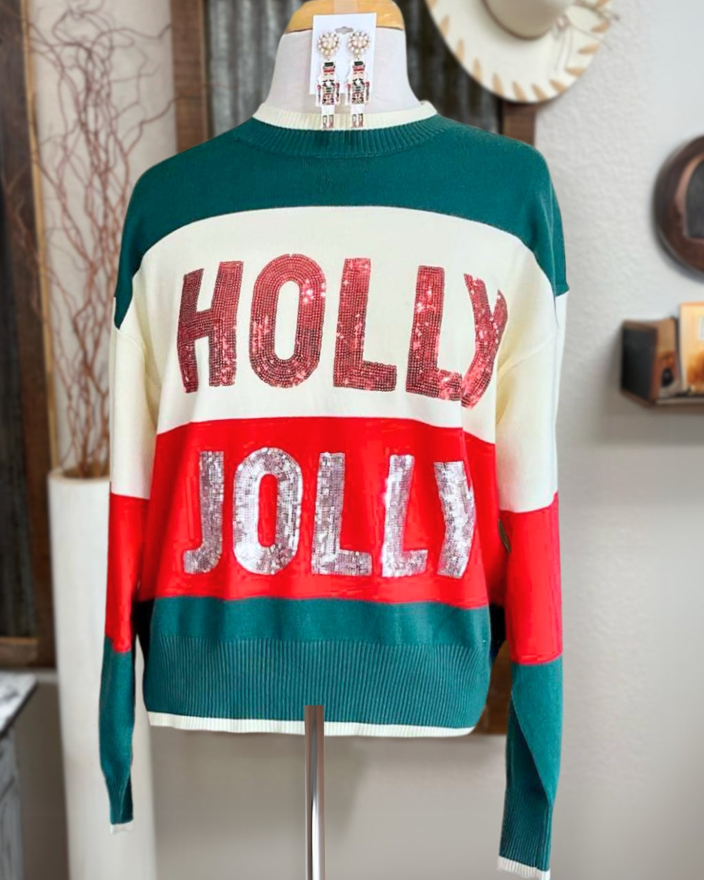Chic Holly Jolly Sequin Sweatshirt