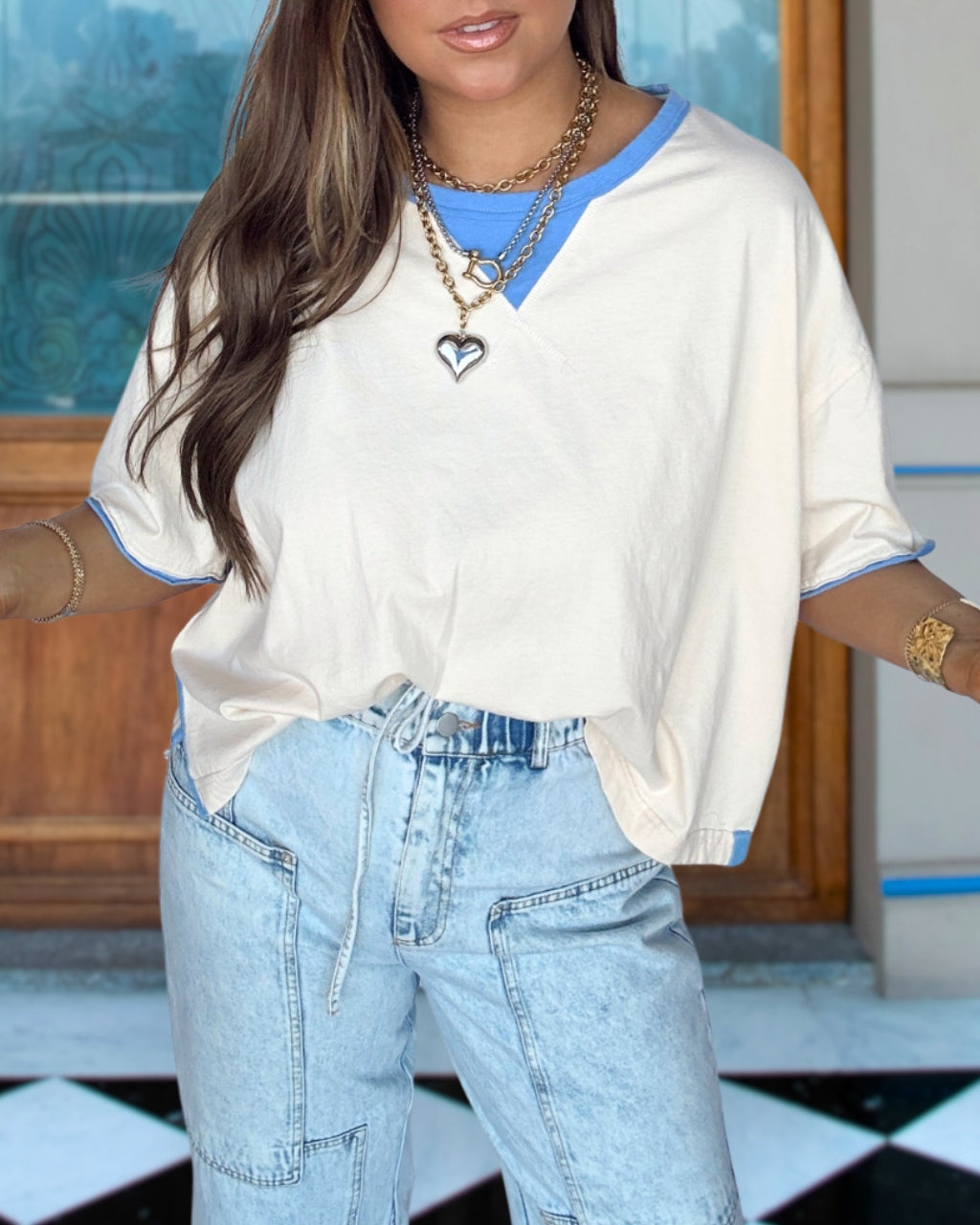 Oatmeal Raw Edge T-Shirt