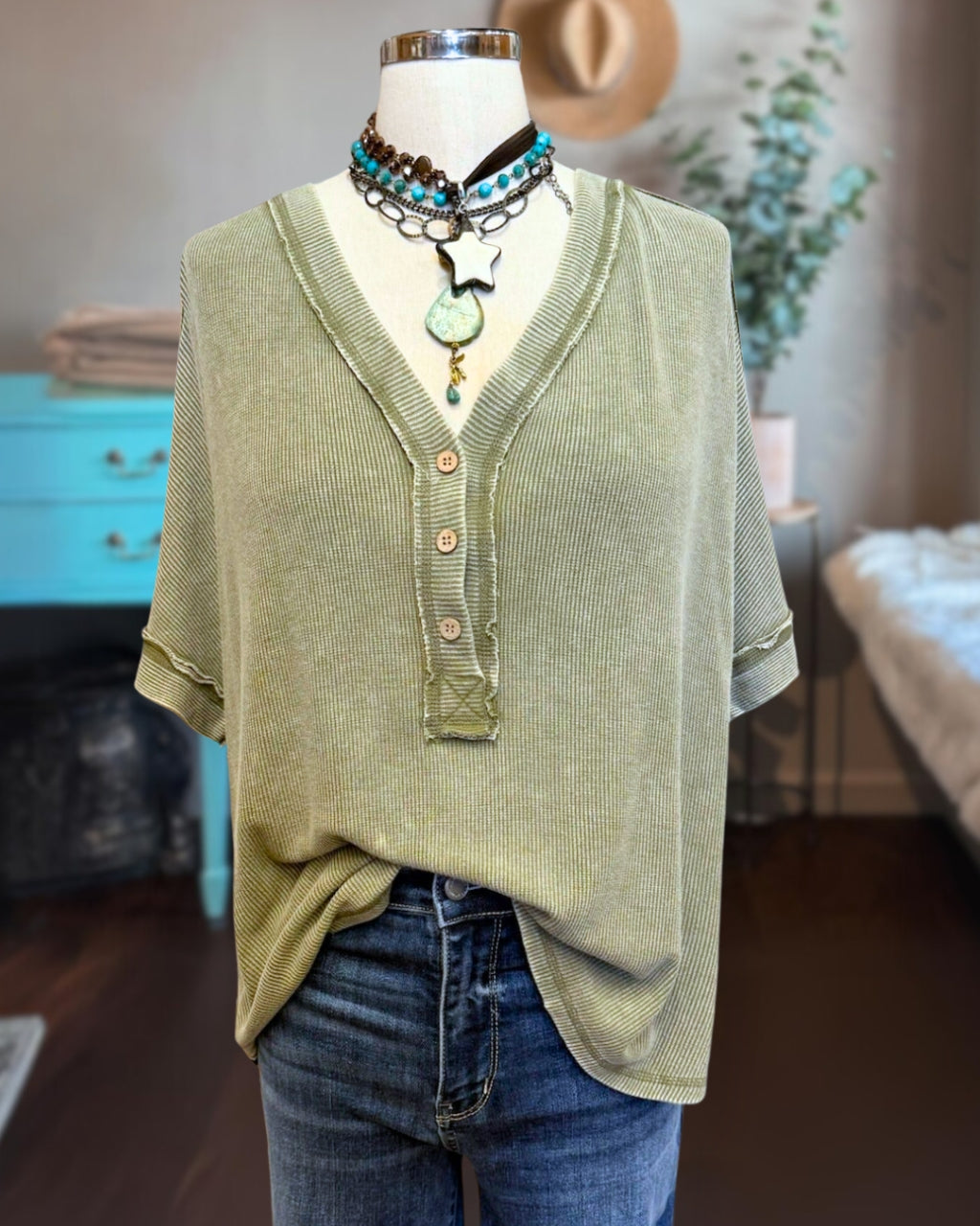 Relaxed Style Henley Top