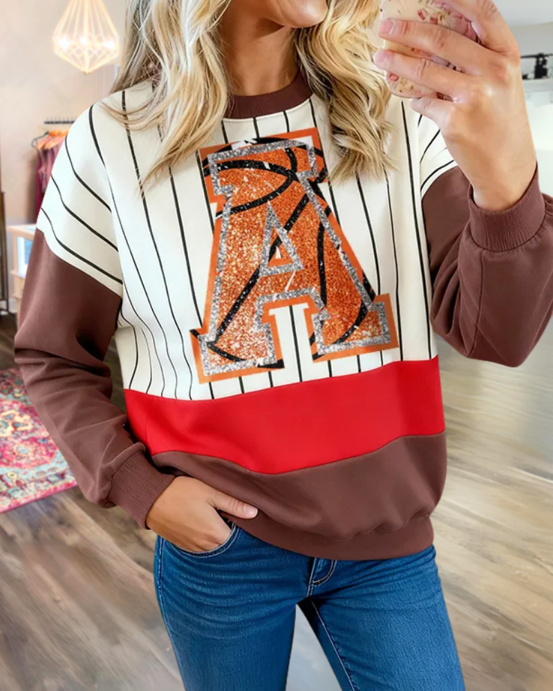Chic Color-Blocked Striped Sweatshirt
