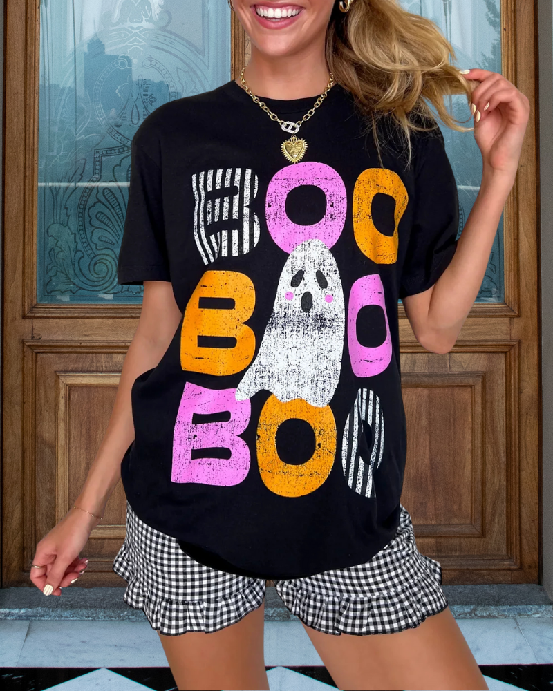 Boo Ghost Print T-shirt
