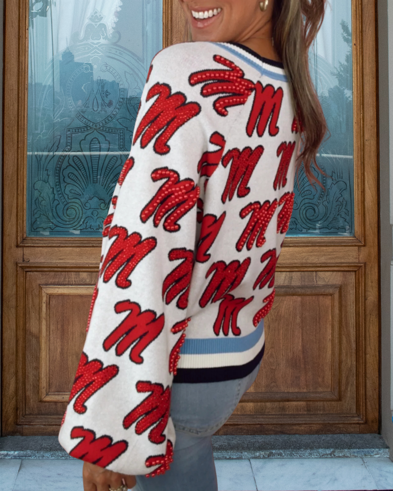 Ole Miss Rebels Beaded Cardigan