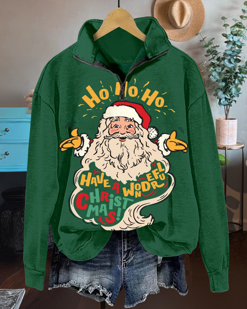 Christmas Themed Half-zip Pullover