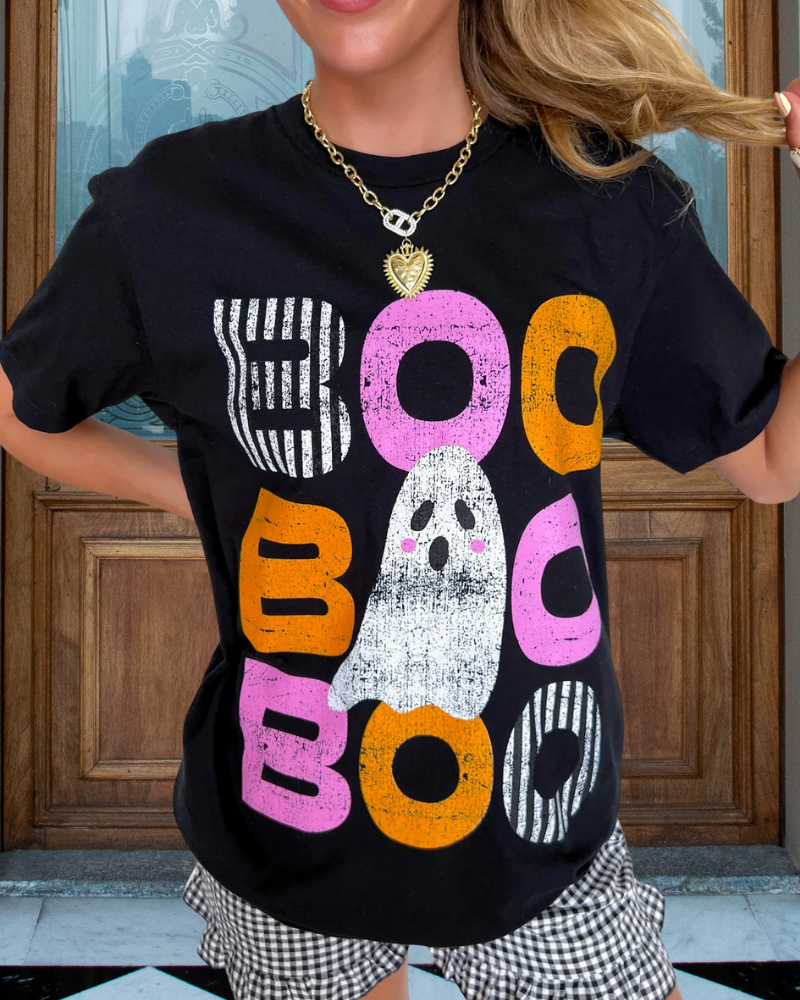Boo Ghost Print T-shirt