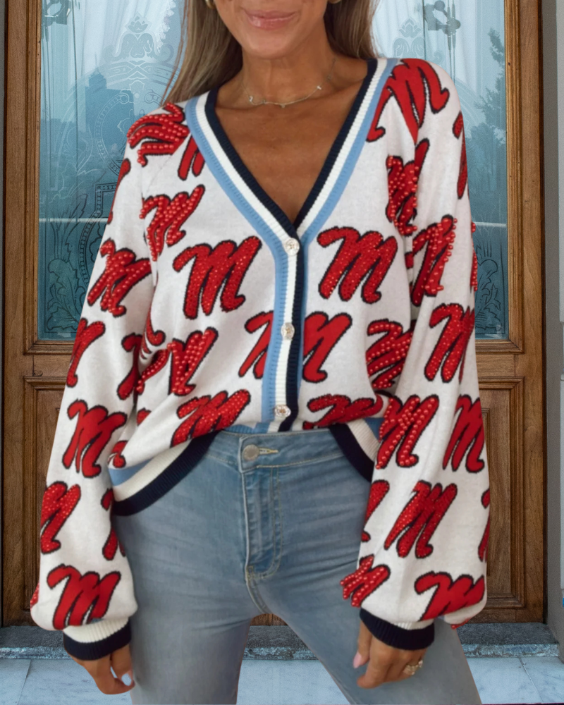 Ole Miss Rebels Beaded Cardigan