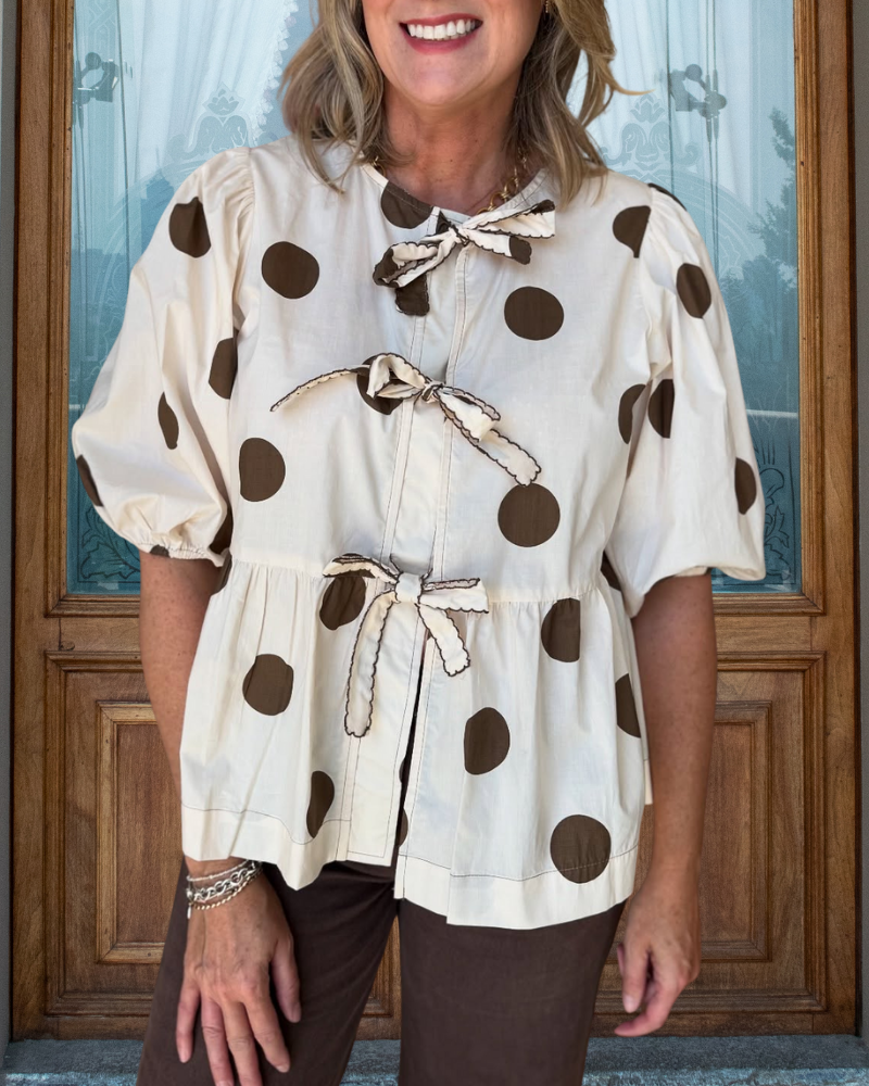 Polka Dot Bow Top