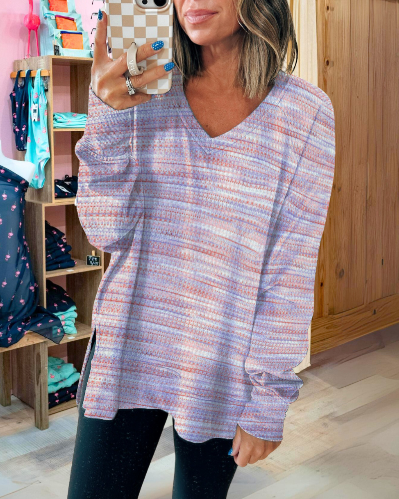 Fantasy Striped V-Neck Top