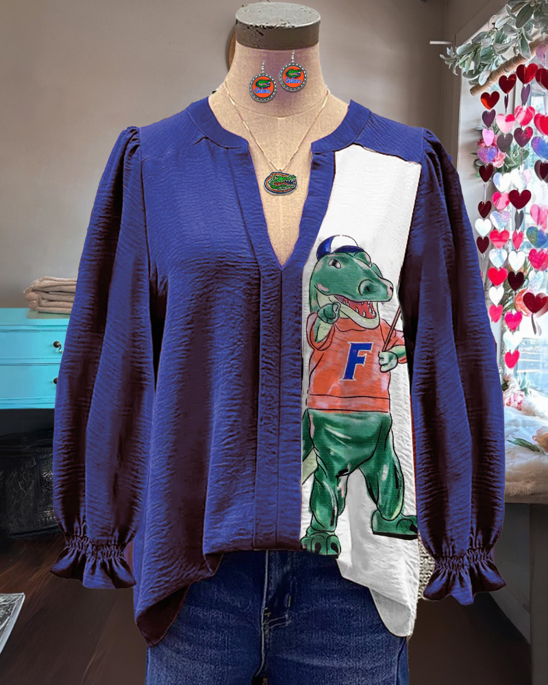 Florida Gators Pleated V-Neck Blouse
