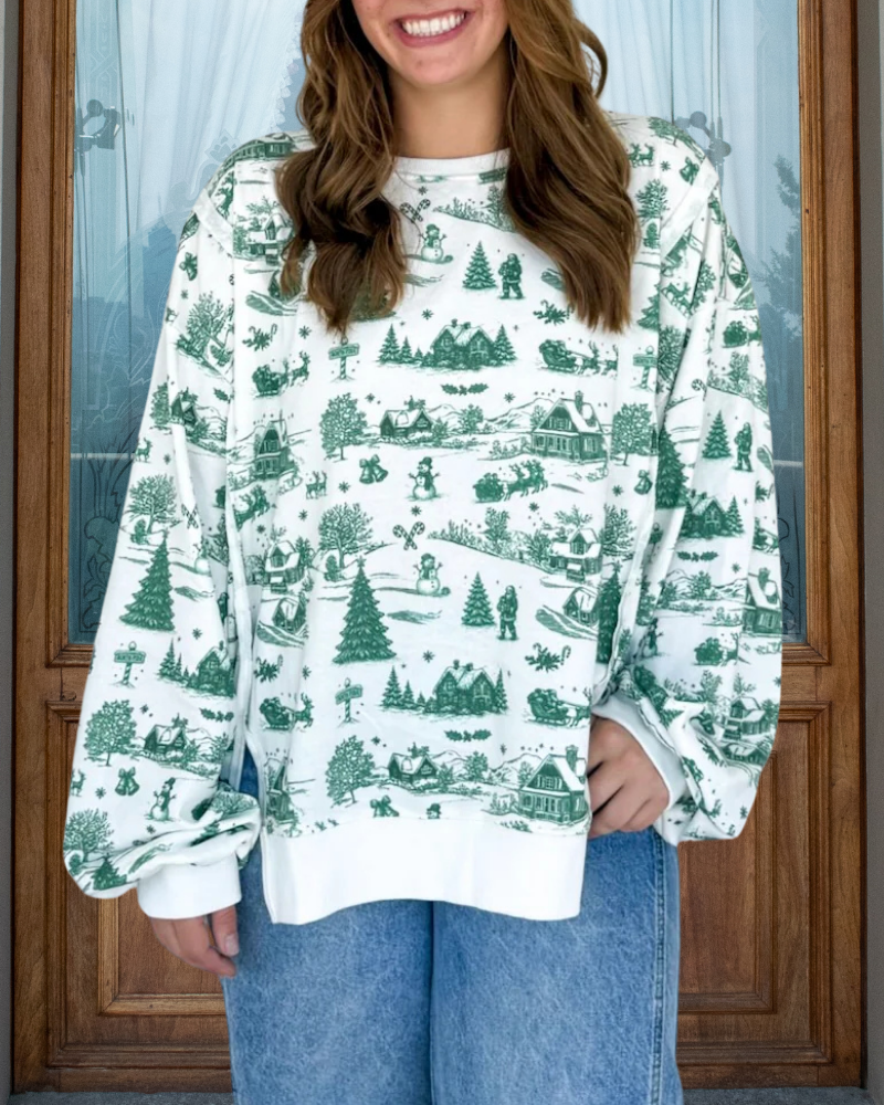 Christmas Snowman Scene Sweatshirt