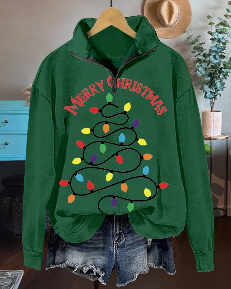 Christmas Tree Lights Half-Zip Pullover