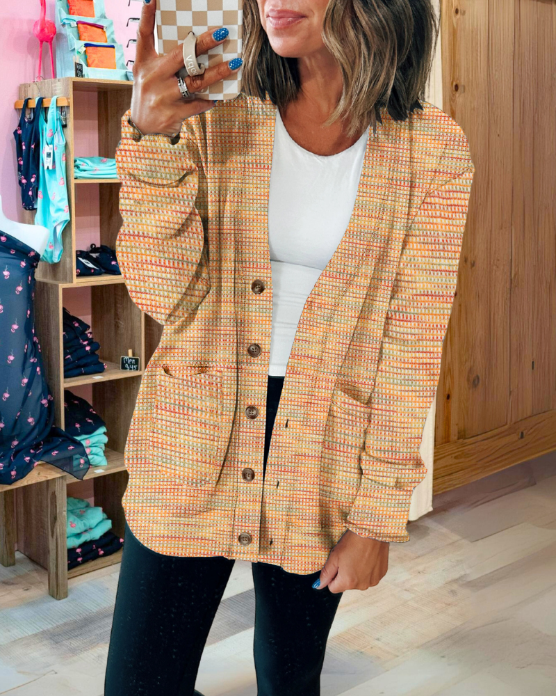 Artistic Ombre Button Cardigan