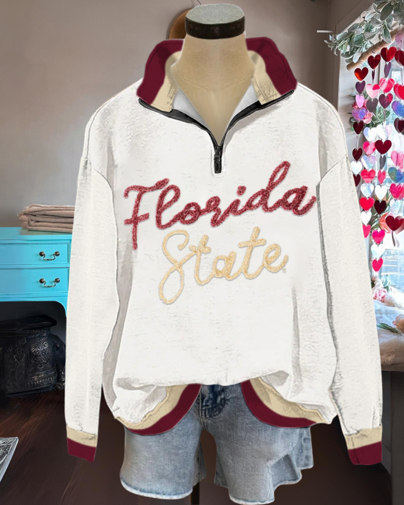 Florida State Embroidered Half-Zip Pullover