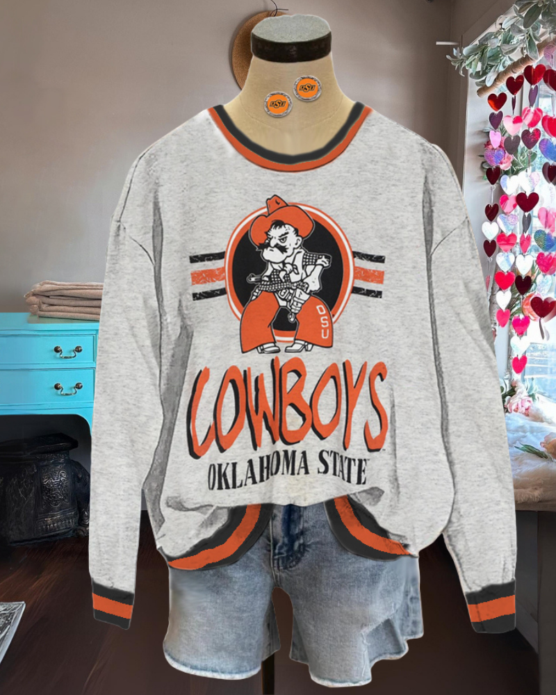 Oklahoma State Cowboys Striped Trim Sweatshirt