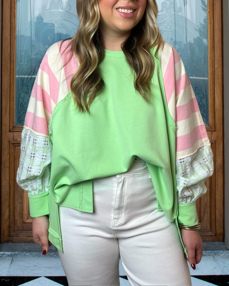 Fashion Patchwork Loose Sweatshirt
