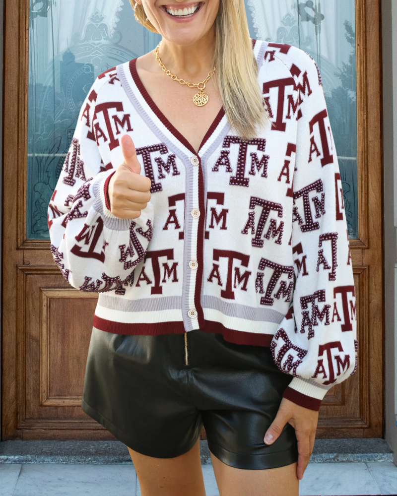 Texas A&M Aggies Beaded Cardigan