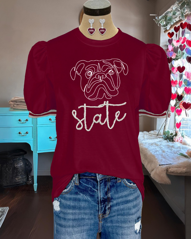 MSU Bulldogs Embroidery Tee