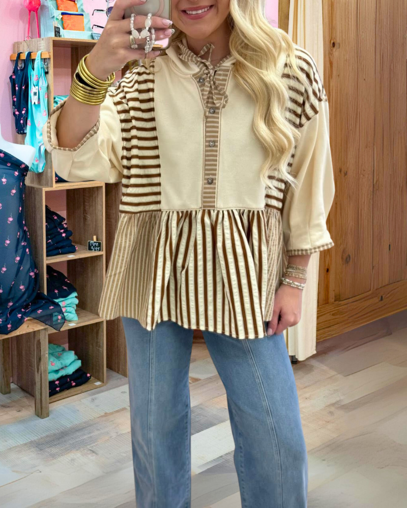 Stylish Casual Striped Hoodie