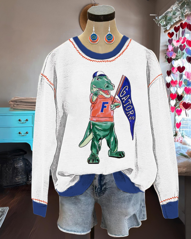 Florida Gators Print Contrast Trim Sweatshirt