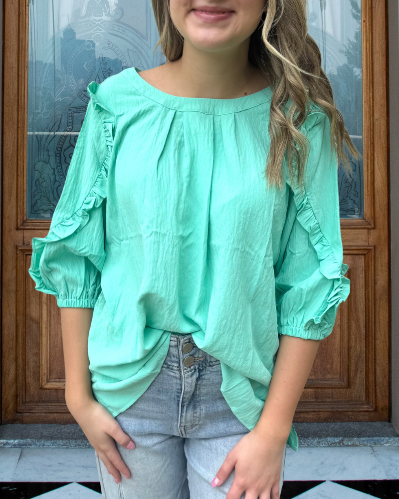 Ruffled Solid Color Top