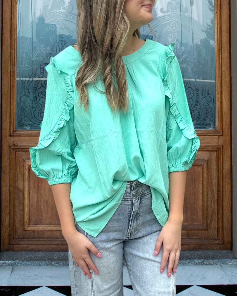 Ruffled Solid Color Top