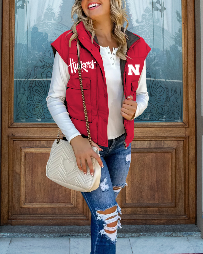 Nebraska Cornhuskers Zip-Up Vest Jacket